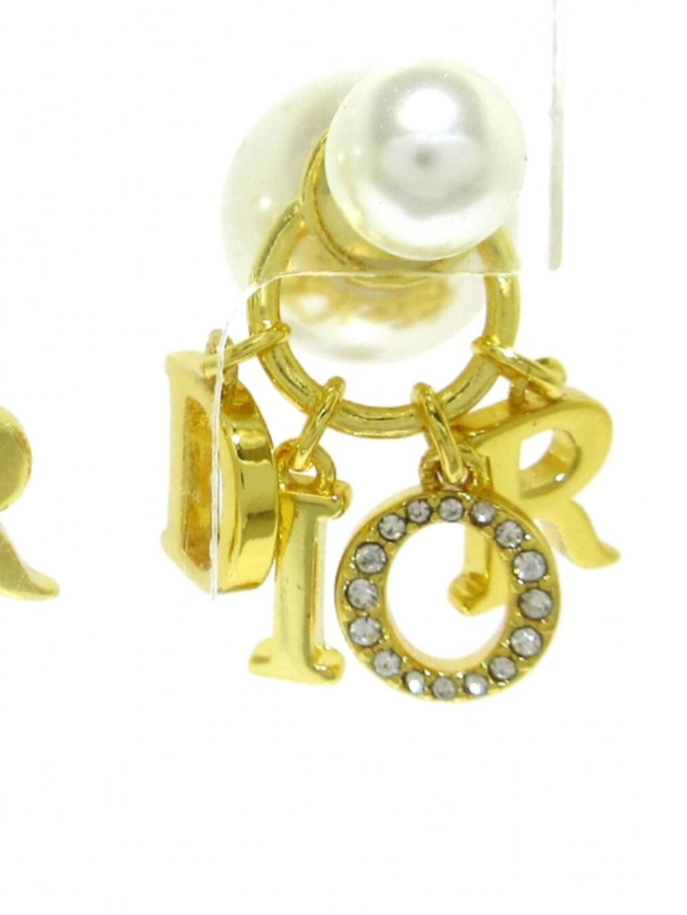 Dior Tribales Earrings Gold-Finish Metal, White Resin Pearls and Crystals - Picture 4 of 7